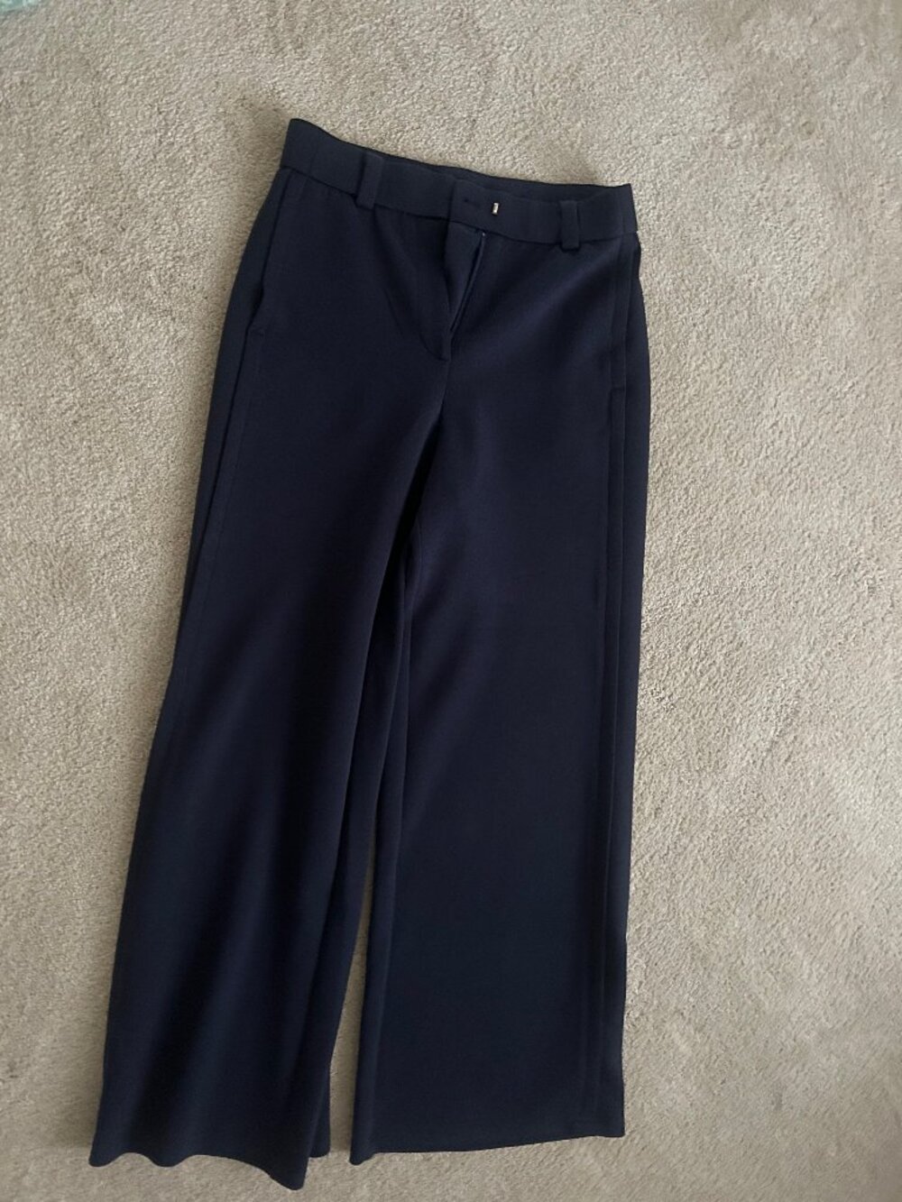 OGL Stretchy Mid Rise Fly-Front Wide Leg Trouser, size M Petite